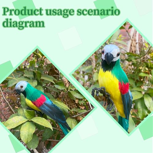 Lifelike Green Foam Feather Parrot - 25cm Shoulder Decor