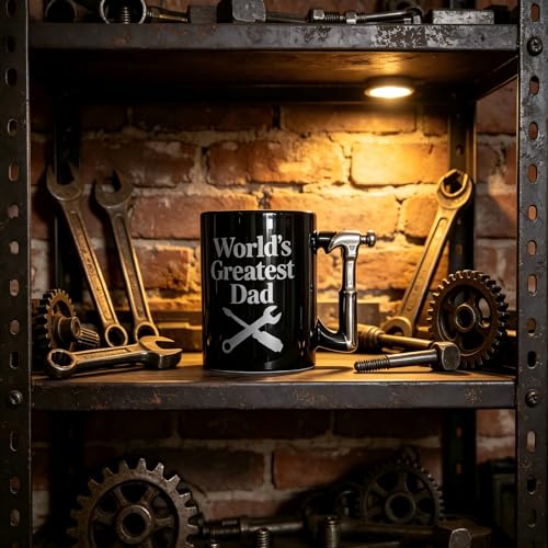 World's Greatest Dad Hammer Handle Coffee Mug 15oz - Novelty Dad Gift