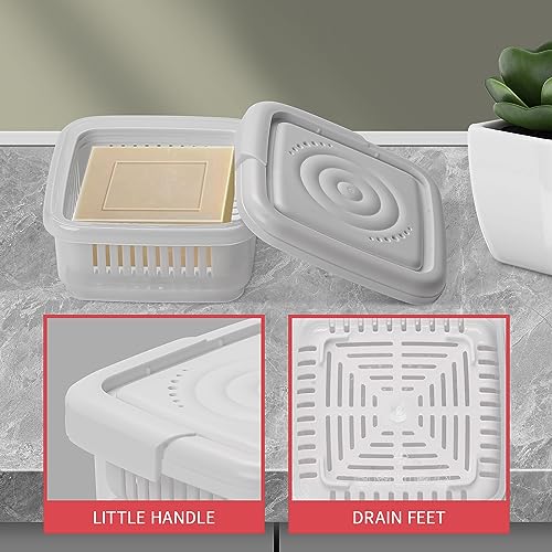 Portable Square Soap Travel Case with Drain Rack - Yomvzake