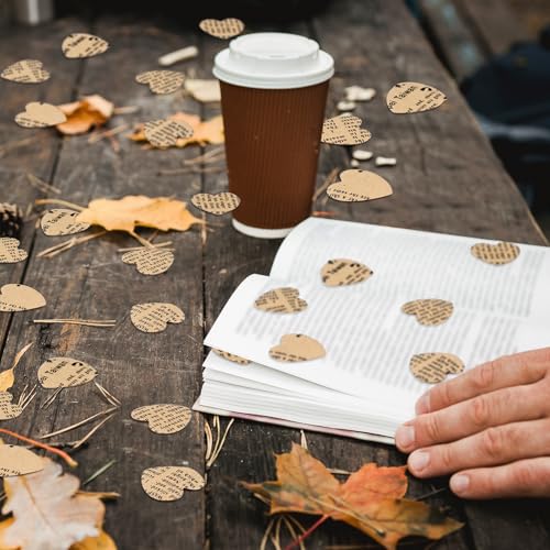 1200 Pcs Heart-Shaped Book Page Confetti for Party Decor