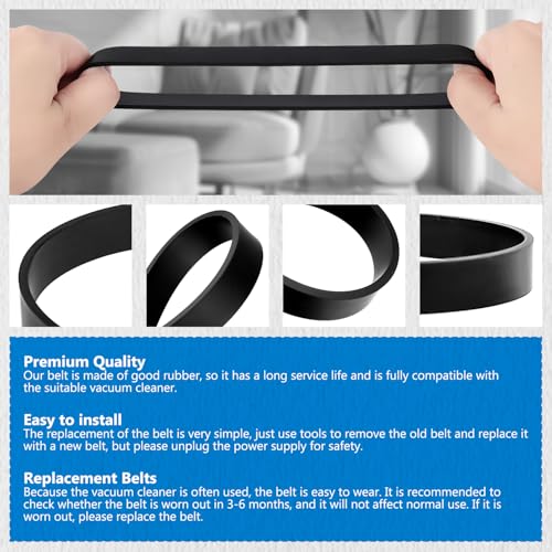 3-Pack Replacement Vacuum Belts for Bissell Style 7, 9, 10, 12, 14