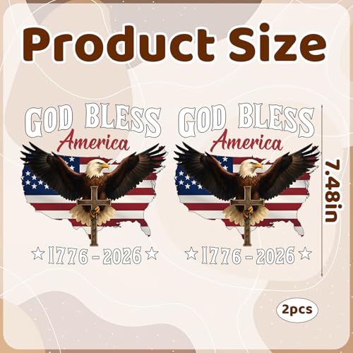 250 USA Anniversary Stickers - Patriotic Car Window Decals