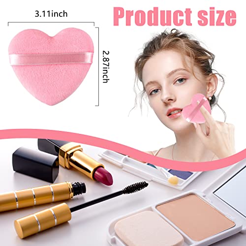 Spunspon 6-Piece Heart Shape Makeup Powder Puff Velour Sponge