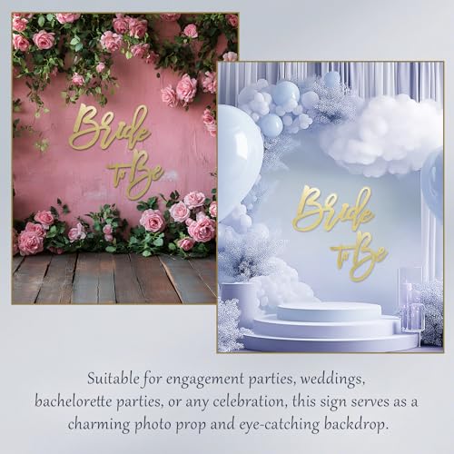 Biaungdo Bride to Be Sign - Gold Wooden Bridal Shower Decor