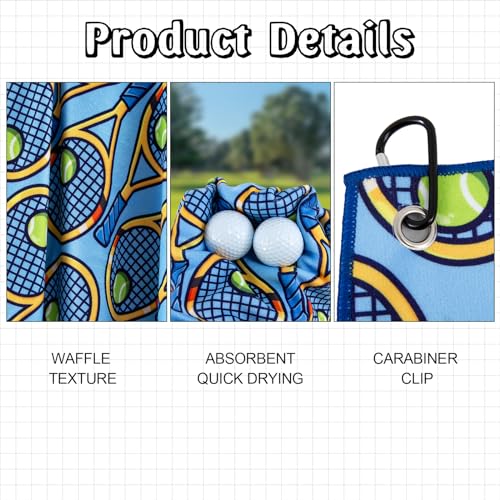 CEMGYIUK Microfiber Tennis Towel with Carabiner Clip 15x17