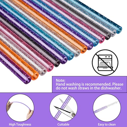 Reusable Glitter Straws for 30oz-40oz Tumblers - 18 Pack