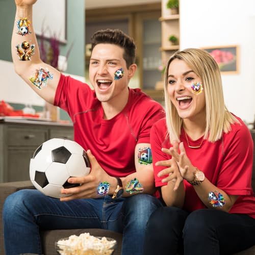 Gameza Watercolor Soccer Temporary Tattoos - 120 Pcs Party Favors