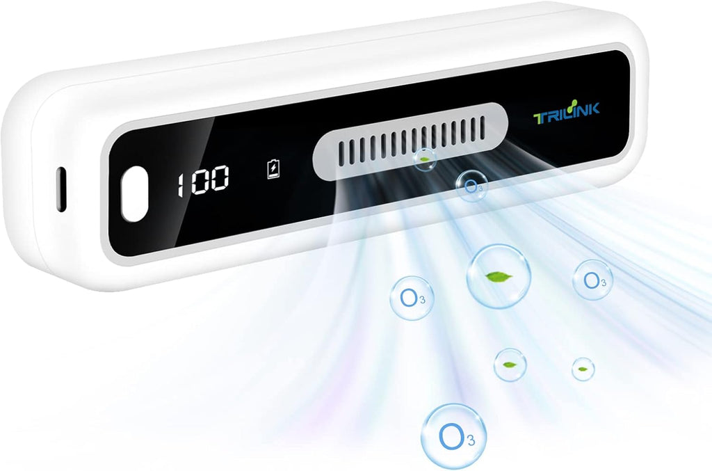 Skiennix Mini USB Fridge Deodorizer - Rechargeable Odor Eliminator with LED Display | Effective for Fridge, Car, Closet