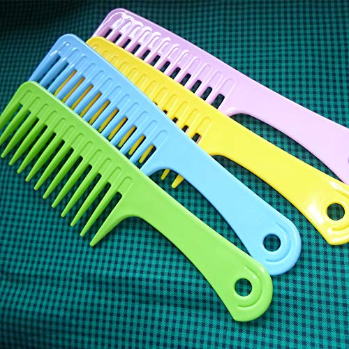 zYoung 4 Pcs Wide Tooth Detangling Hair Comb Set for Curly & Wet Hair