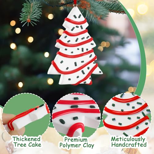 4pcs Christmas Tree Cake Ornaments Handmade Polymer Clay Dessert Decorations