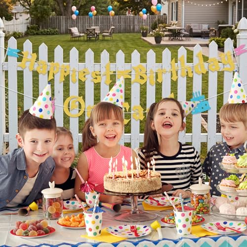 Happiest Birthday On Earth Castle Banner for Girls Party