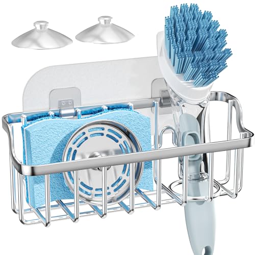 Stainless Steel Ladder Sink Caddy - Rustproof Sponge Holder with 2 Installation Methods