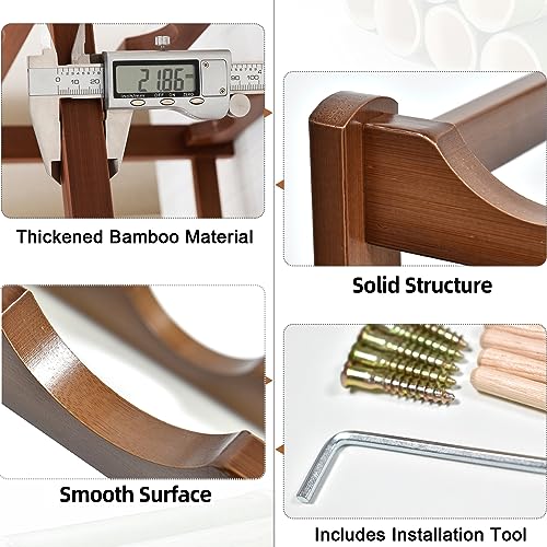 12-Bottle Wood Wine Rack - 3-Tier Free Standing Countertop Wine Storage