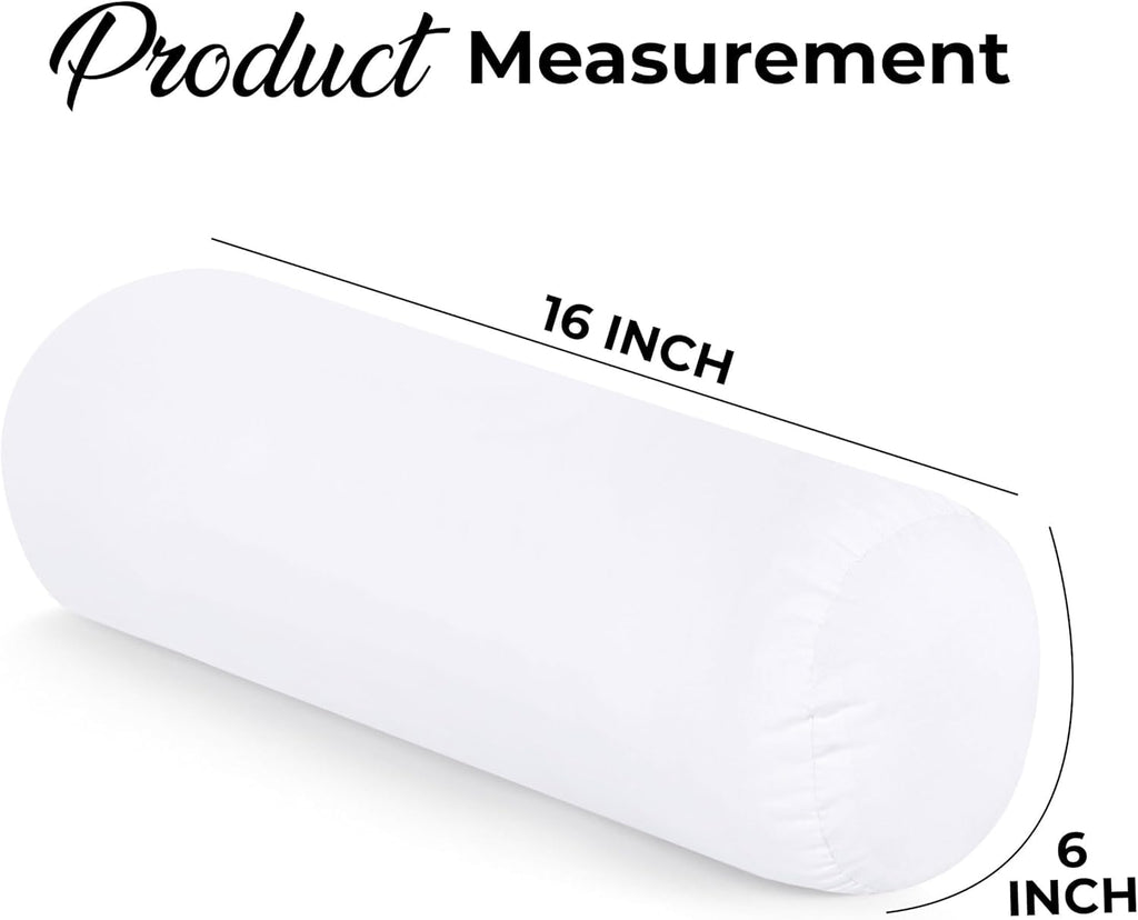 Utopia Bedding Bolster Pillows Insert (Pack of 1, White) - 6 x 16 Inches Bed and Couch Pillows - Indoor Decorative Pillows