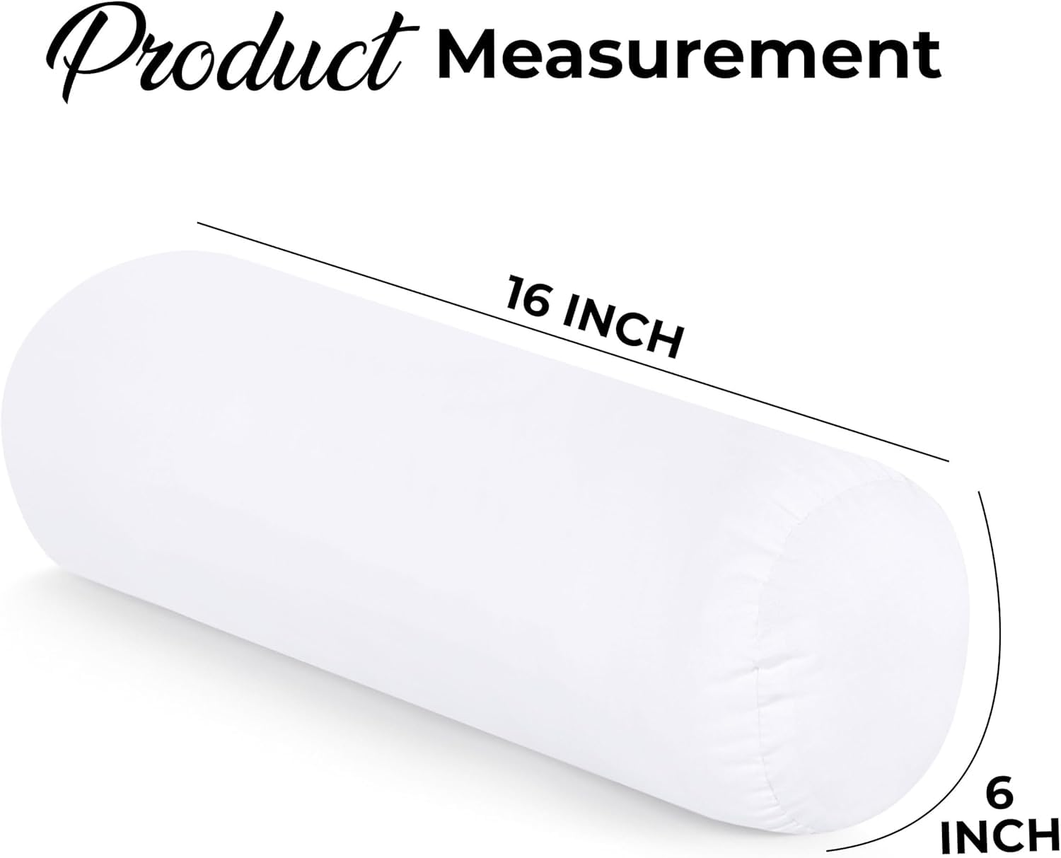 Utopia Bedding Bolster Pillows Insert (Pack of 1, White) - 6 x 16 Inches Bed and Couch Pillows - Indoor Decorative Pillows