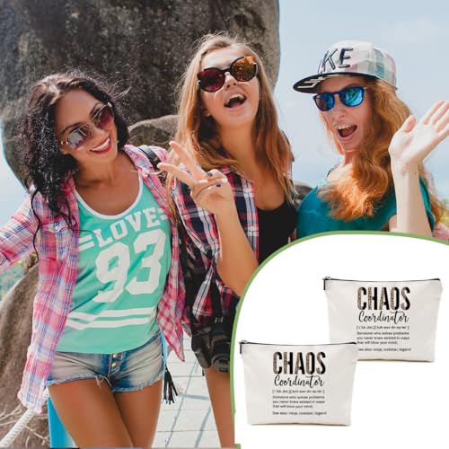 Chaos Coordinator Makeup Bag 2pcs Linen Travel Cosmetic Pouch