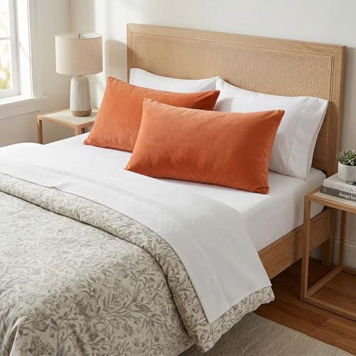 GRSECPO Microfiber Pillow Covers, 20x26 Inch, Orange, Pack of 2