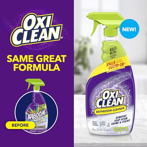 OxiClean Bathroom Cleaner Spray, 32 oz - Disinfects & Deodorizes