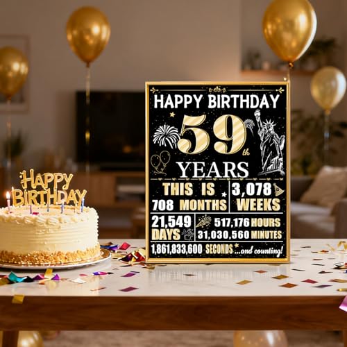 59th Jumbo Birthday Card - Giant 1967 Retro Signatures Gift for Men and Women