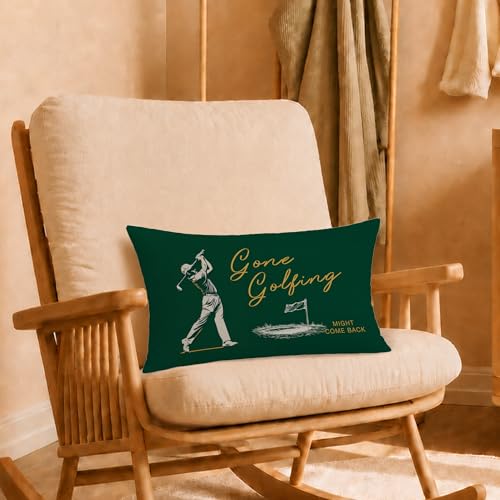 Dark Green Golf Pillow Cover 12x20 - Decorative Sports Accent