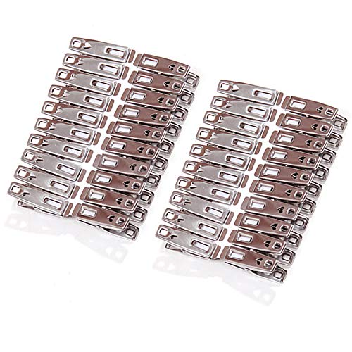 40 Pcs Stainless Steel Clothes Pins - 1.96 Inch Heavy Duty Laundry Clips