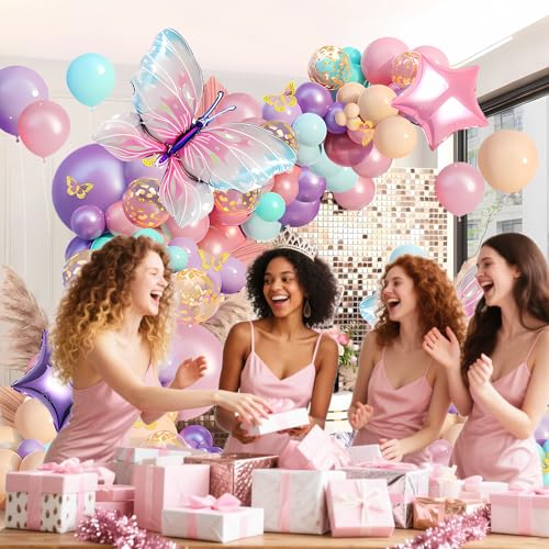 Butterfly Balloon Arch Kit - Pink & Purple Party Decorations