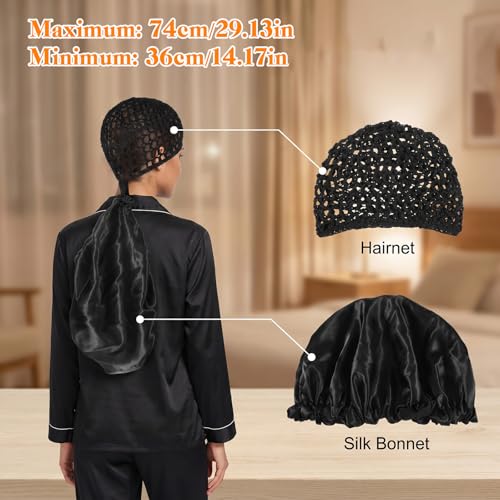 Heclia 2-in-1 Adjustable Sleep Bonnet and Hair Net for Long Hair