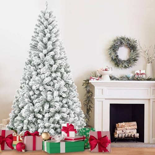 Flocked Unlit 5ft Artificial Christmas Tree with Snowy Look and Premium PVC Branches - Indoor Holiday Decor