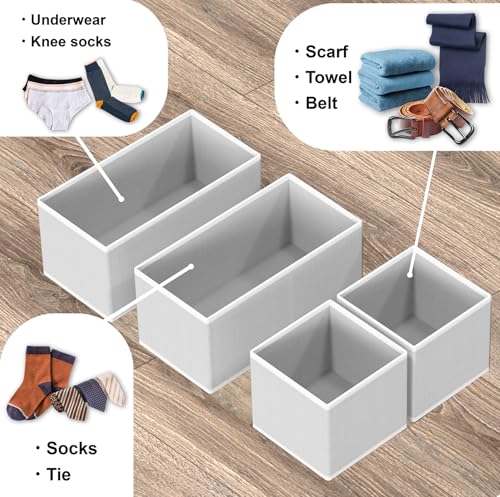 Underwear Organizer Set of 4 - 2 Medium & 2 Small, Gray