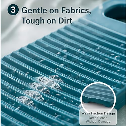 Cansybil Blue Non-Slip Laundry Washboard for Hand Washing - Small