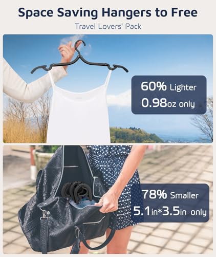 20-Pack Foldable Travel Hangers for Clothes - Compact & Durable
