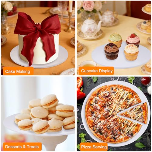8 Inch Round Cake Drum Boards - Grease-Resistant & Sturdy 2 Pack