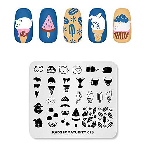 Rolabling Stainless Steel Nail Stamping Plate Summer Ice Cream IM023