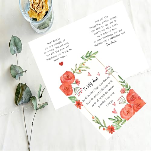 Watercolor Floral Thank You Card for Aunt - Heartfelt Message
