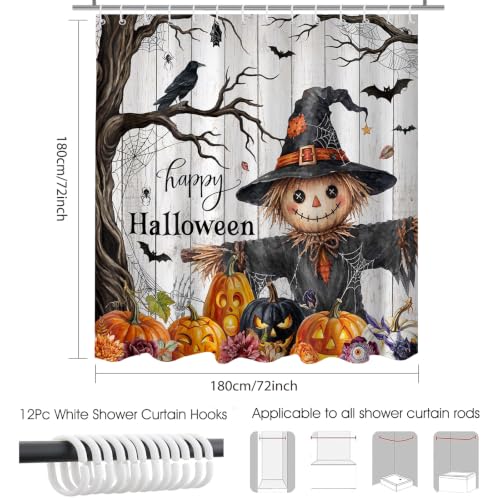 Spooky Ghost Halloween Shower Curtain - Waterproof Polyester
