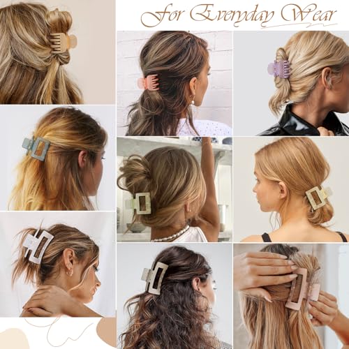 CHANDAT 9-Piece Hair Claw Clips Set - Matte Non-Slip Hair Accessories
