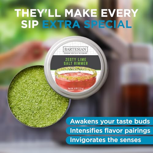 Bartesian Zesty Lime Salt Cocktail Rimmer - Premium Margarita Garnish