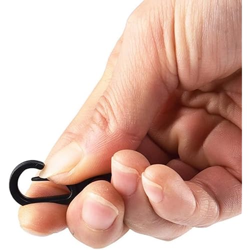 10Pcs Black Plastic Multifunction Snap Clip Hook Camping Carabiner Buckle,Camping Equipment Tent Buckle Clips Tent Hooks for Lights Hanging to Canopy Outdoor Tent Accessories and Keychain Carabiners