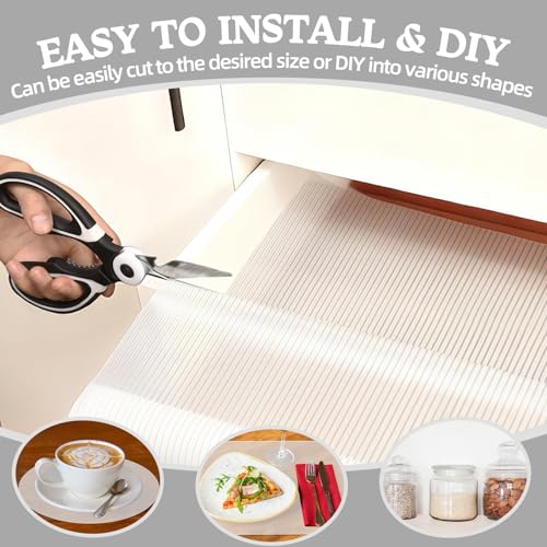 Yeezube Non-Slip Shelf Liner - 12 Inch x 20 FT Clear Stripe Drawer Liner
