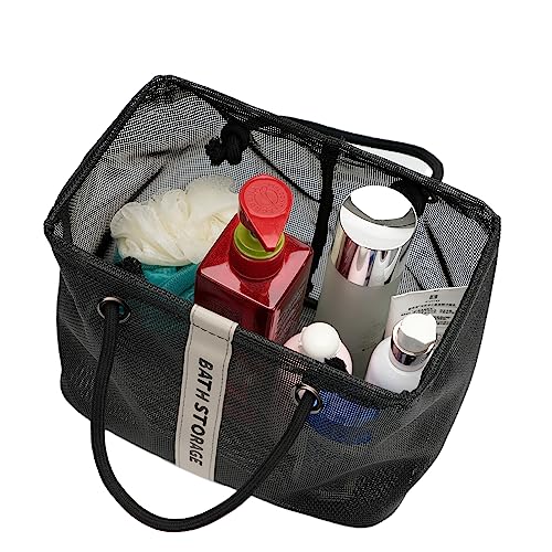 TOPASION Large Capacity Shower Caddy Organizer - Black Mesh