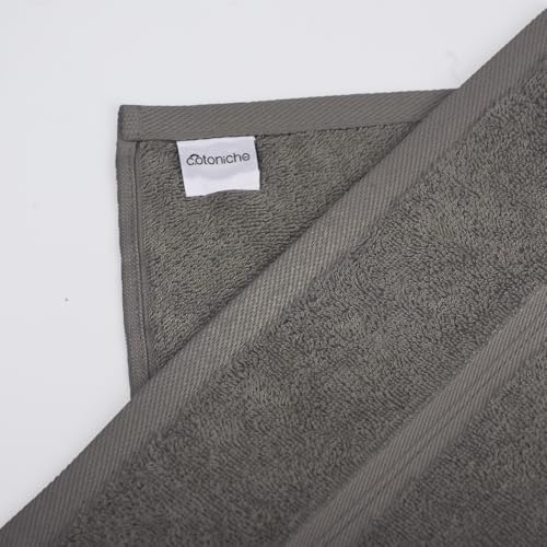 Gray Quick Dry Cotton Wash Cloths Set of 4 - Soft & Absorbent