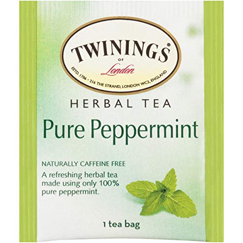 Twinings Pure Peppermint Herbal Tea, Naturally Caffeine-Free, 60 Tea Bags