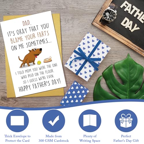 Funny Father's Day Card for Dog Dads - Humorous Gift