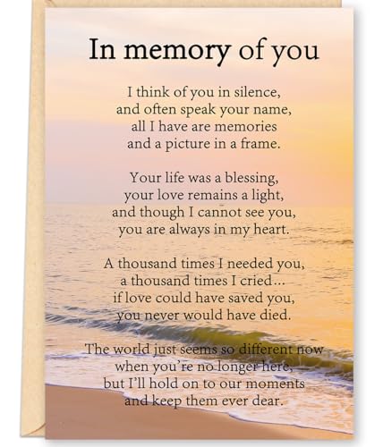 FANCYLUCKY Sympathy Card for Loss of Loved One with Kraft Envelope