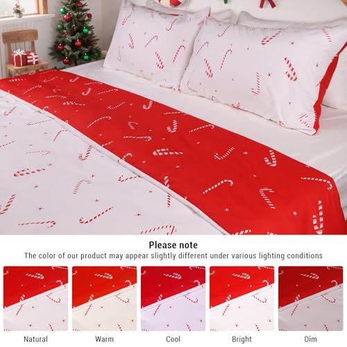 Christmas Duvet Cover Set Twin Size Microfiber Bedding with Zipper - Festive Print