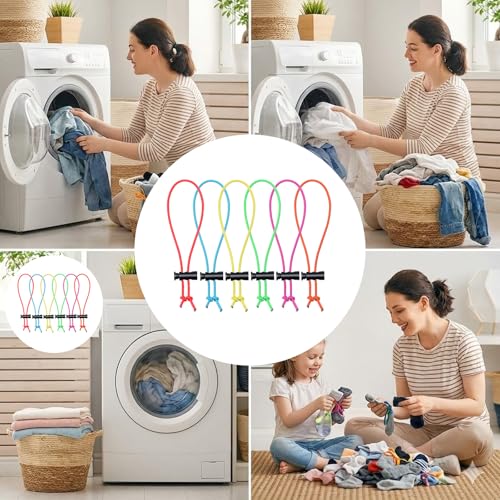 30-Pack Sock Clips for Laundry - Colorful Sock Organizers