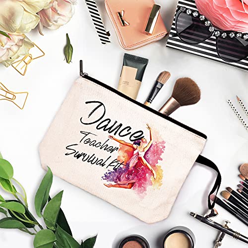 Dance Teacher Makeup Bag Canvas Cosmetic Pouch Appreciation Gift