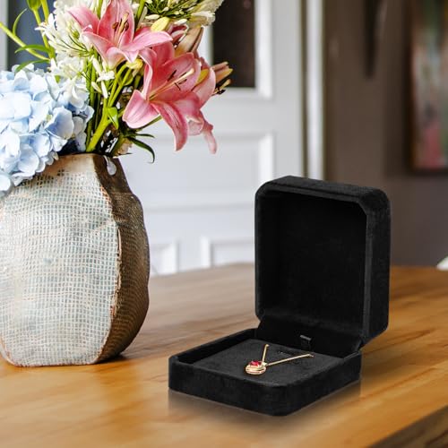 Black Velvet Necklace Pendant Gift Box - 1 Piece