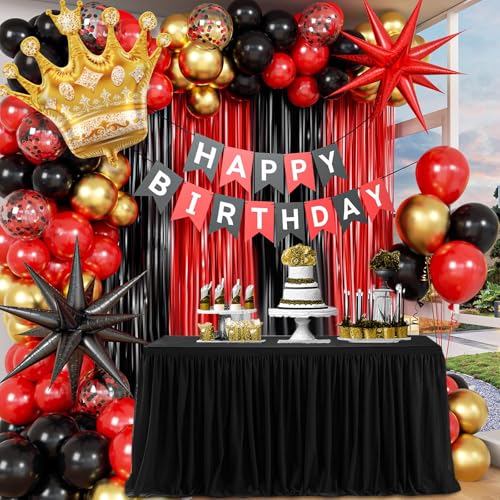 Vicduotex Red and Black Birthday Decorations Set for Men