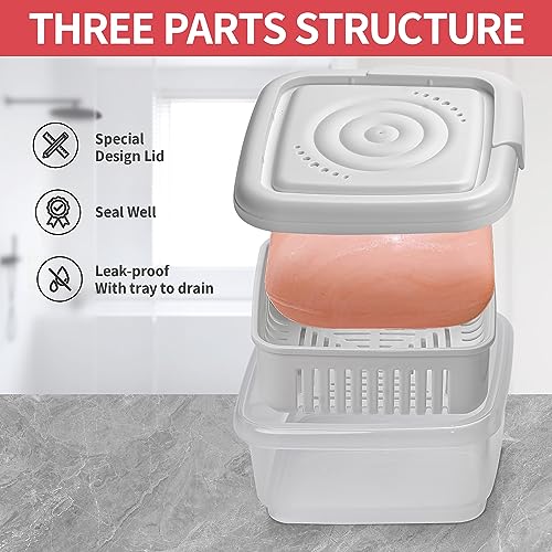 Portable Square Soap Travel Case with Drain Rack - Yomvzake